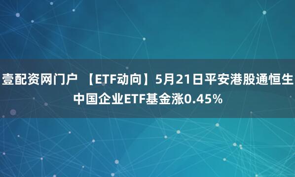 壹配资网门户 【ETF动向】5月21日平安港股通恒生中国企业ETF基金涨0.45%